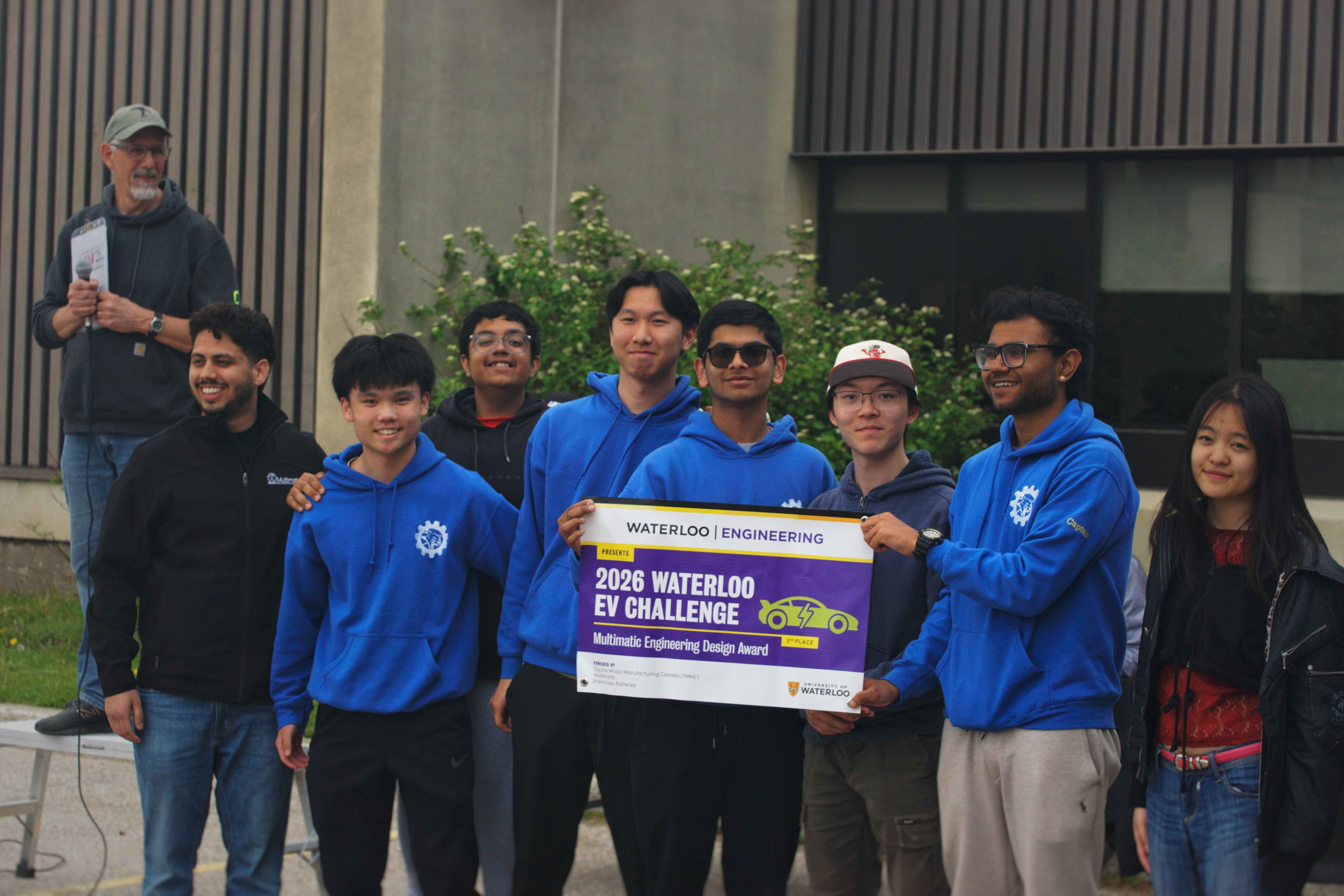 WOSS Electrathon at the 2026 Waterloo EV Challenge with its third-place Multimatic Engineering Design Award